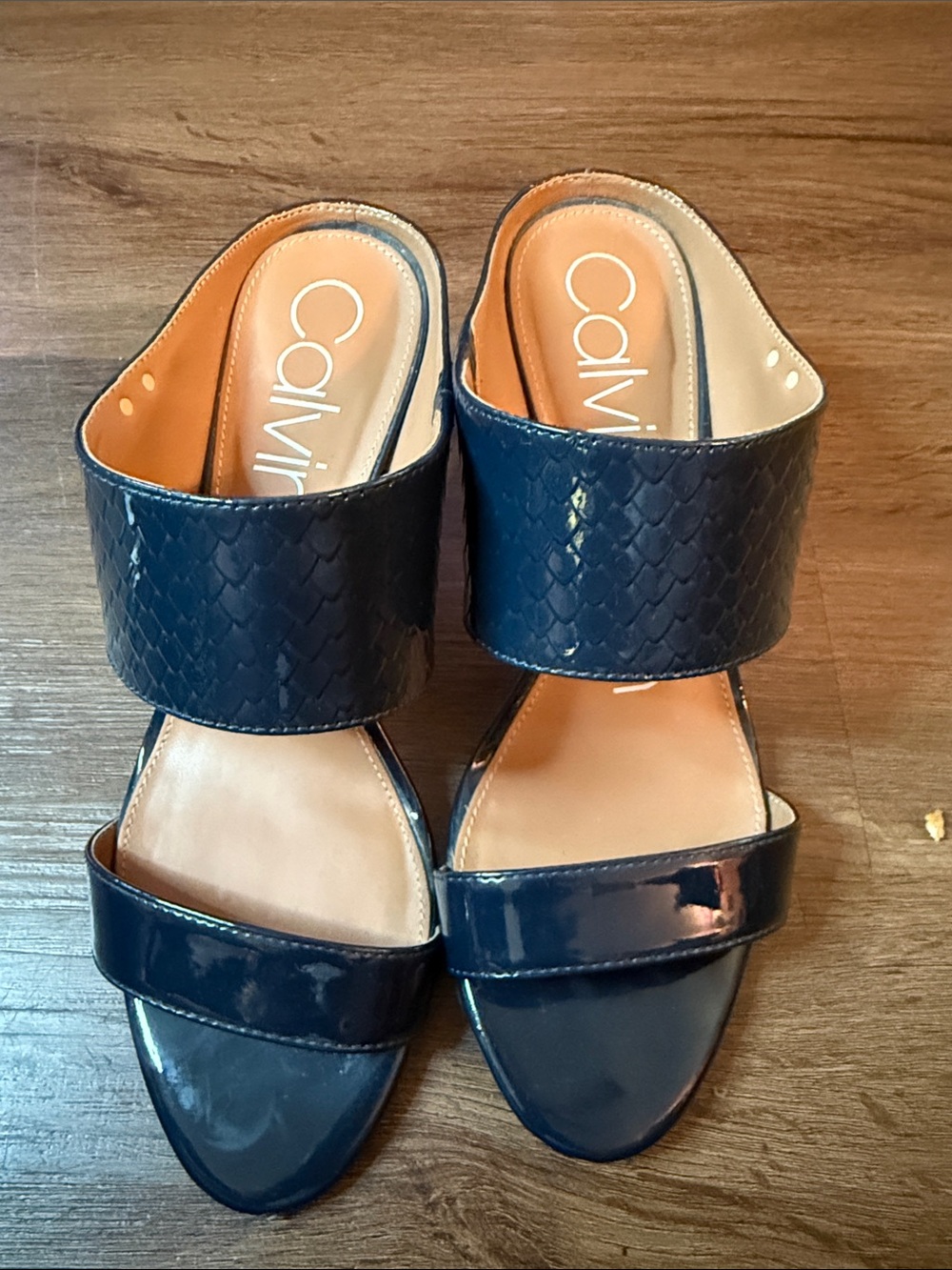 Calvin Klein Navy Slip-On Sandals open toes size 8M